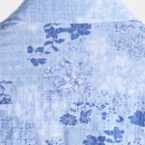 Helmut Kurzarm-Herrenhemd im Retro-Look mit Blumen – Blau
