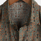 Braunes Boho-Paisley-Herrenhemd