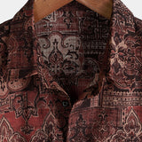 Braunes Herrenhemd im Western-Paisley-Stil