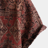 Braunes Herrenhemd im Western-Paisley-Stil