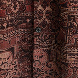 Braunes Herrenhemd im Western-Paisley-Stil