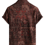 Braunes Herrenhemd im Western-Paisley-Stil