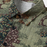 Grünes Vintage-Herrenhemd mit Waldmotiv