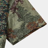 Grünes Vintage-Herrenhemd mit Waldmotiv