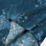 Blaues Herrenhemd mit Aquarell-Blumen