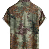 Grünes Vintage-Herrenhemd mit Waldmotiv