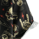 Schwarzes Hawaii-Herrenhemd im Punkrock-Stil