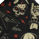 Schwarzes Hawaii-Herrenhemd im Punkrock-Stil