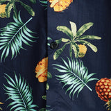 Helmut Kurzarm-Hawaiihemd für Herren mit Ananas-Print – Marineblau