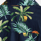 Helmut Kurzarm-Hawaiihemd für Herren mit Ananas-Print – Marineblau