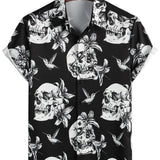 Schwarzes Punkrock-Hawaiihemd für Herren