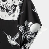 Schwarzes Punkrock-Hawaiihemd für Herren