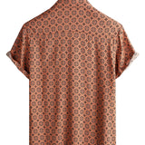 Noah Retro-Kurzarmhemd für Herren – Braun