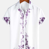 Herrenhemd mit Hawaii-Blumen in vier Farben