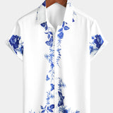 Herrenhemd mit Hawaii-Blumen in vier Farben