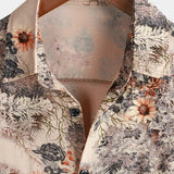 Samuel Retro-Kurzarmhemd für Herren mit Blumen – Beige