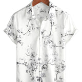 Weißes Hawaiihemd für Herren mit Blumenmotiv