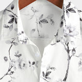 Weißes Hawaiihemd für Herren mit Blumenmotiv