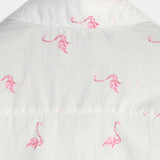 Weißes Herrenhemd mit rosa Flamingos