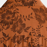 Braunes Sommer-Herrenhemd mit Vintage-Blumen