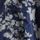 Fabian Retro-Kurzarmhemd für Herren mit Blumen – Marineblau