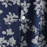 Fabian Retro-Kurzarmhemd für Herren mit Blumen – Marineblau