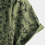 Grünes Vintage-Herrenhemd mit Blumenmuster
