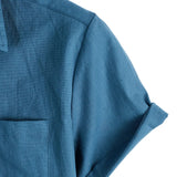 Blaues Kurzarm-Freizeit-Herrenhemd