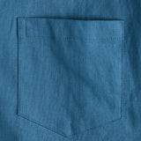 Blaues Kurzarm-Freizeit-Herrenhemd