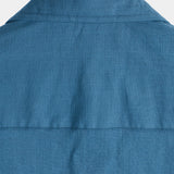 Blaues Kurzarm-Freizeit-Herrenhemd