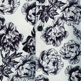 Marco Kurzarm-Herrenhemd mit Totenkopf- und Blumenmotiv – Schwarz