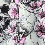 Rosa Herrenhemd mit Totenköpfen und Blumen