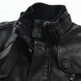 Lange Herren-Bikerjacke aus Leder