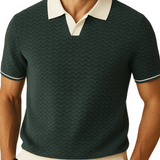 Herren-Poloshirt aus gewelltem Stoff