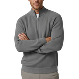 Herrenpullover mit Stehkragen und Reißverschluss – Grau