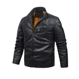 Herren-Lederjacke im Retro-Stil mit Fleece