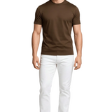 Dunkelbraunes Herren-T-Shirt Slim Fit