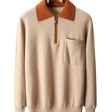 Helmut Herren-Polopullover mit Reißverschluss