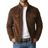 Herren-Wildlederjacke mit Knöpfen