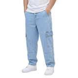 Fabian – Helle japanische Herrenjeans mit Cargotaschen