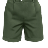 Herrenshorts mit Bundfalten – Grün