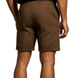 Herrenshorts mit Bundfalten – Taupe