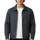 Leichte Herrenjacke aus Twill – Dunkelgrau