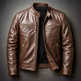 Vintage-Herrenlederjacke mit zeitlosem Charakter