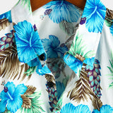 Blaues tropisches Hawaii-Herrenhemd