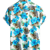Blaues tropisches Hawaii-Herrenhemd