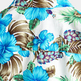 Blaues tropisches Hawaii-Herrenhemd