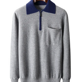 Helmut Herren-Polopullover mit Reißverschluss