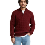 Herrenpullover aus Baumwolle mit Reißverschluss
