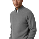 Herrenpullover mit Stehkragen und Reißverschluss – Grau